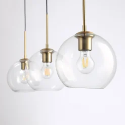 Lámpara colgante cristal triple 