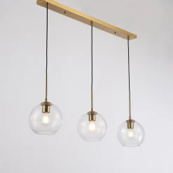 Lámpara colgante cristal triple 