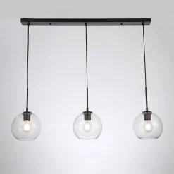 Lámpara colgante cristal triple 