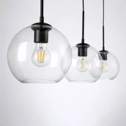 Lámpara colgante cristal triple 