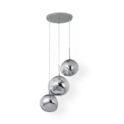 Lámpara colgante cristal triple 