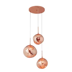 Lámpara colgante cristal triple 