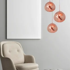 Lámpara colgante cristal triple 