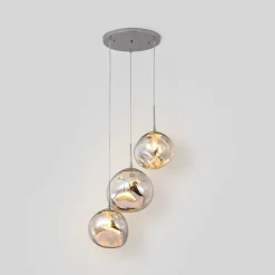 Lámpara colgante cristal triple 