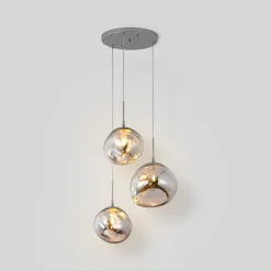 Lámpara colgante cristal triple 