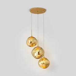 Lámpara colgante cristal triple 