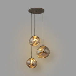 Lámpara colgante cristal triple 
