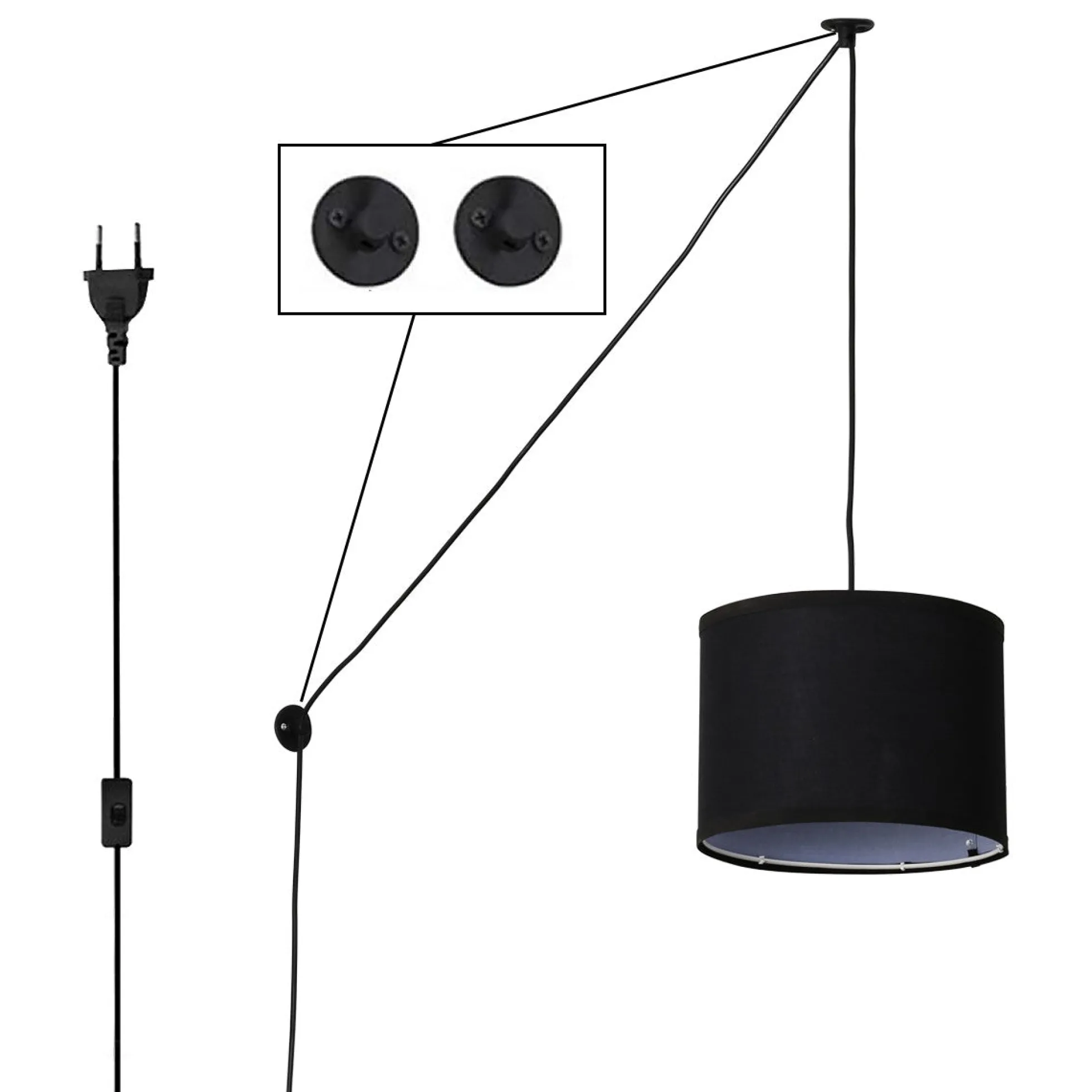 Lámpara colgante decorativa "KIM" - Con cable y enchufe - E27