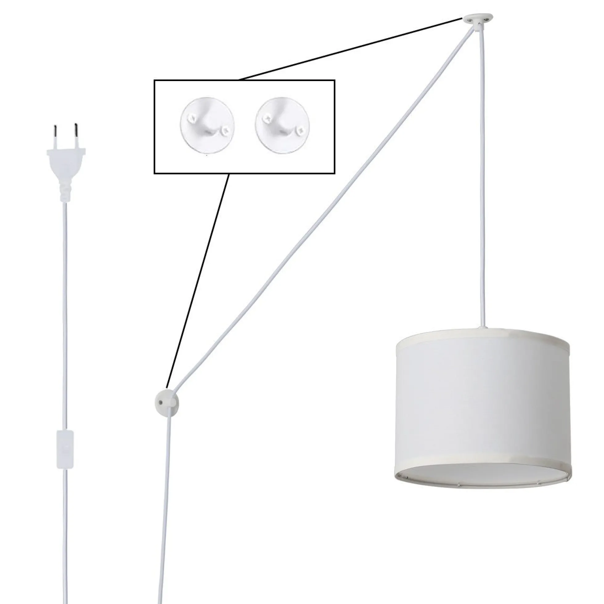 Lámpara colgante decorativa "KIM" - Con cable y enchufe - E27