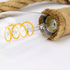 Lámpara colgante de cuerda natural de cáñamo E27 
