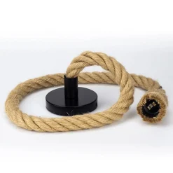 Lámpara colgante de cuerda natural de cáñamo E27 