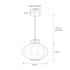 Lámpara colgante de diseño "MERIDIA 500" - Pantalla de seda - E27 - 50 cm