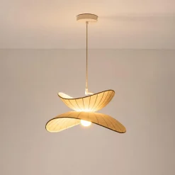 Lámpara colgante de diseño "PAPILLON" - Pantalla de seda - G9 y E27