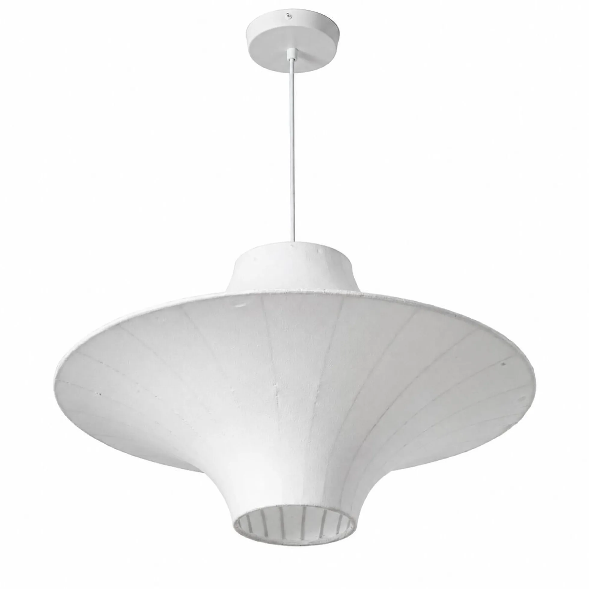 Lámpara colgante de diseño "SATURNO 600" - Pantalla de seda - 3 x E27 - 60 cm
