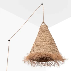 Lámpara colgante de fibras naturales 