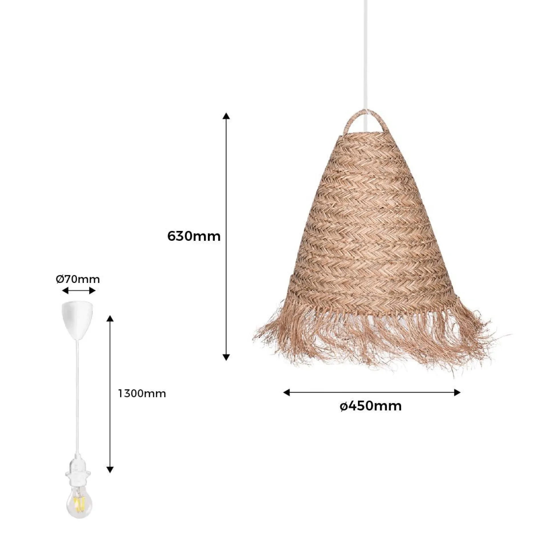 Lámpara colgante de fibras naturales "NAM"