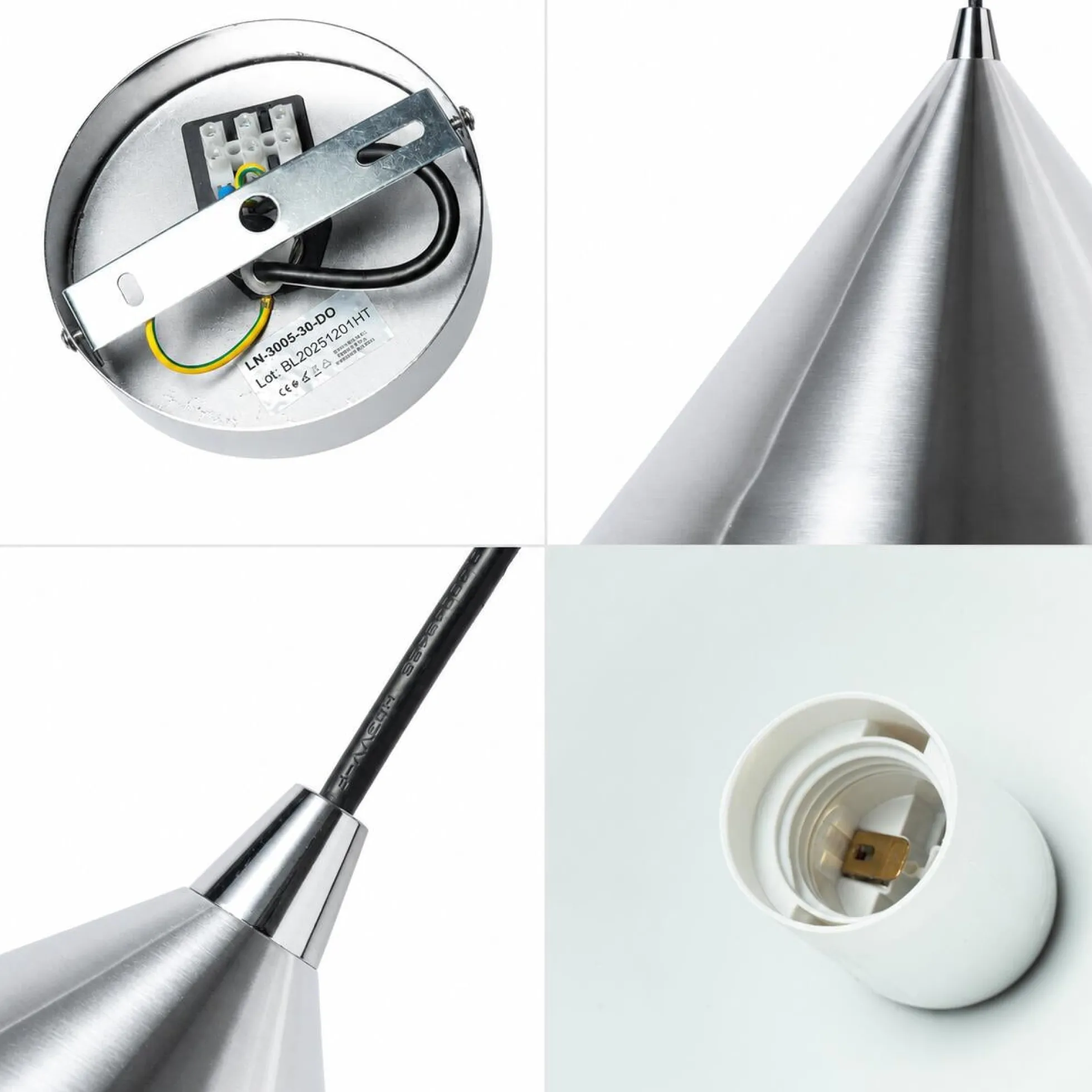 Lámpara colgante de metal "CUSPIDE" - E27 - Ø30cm