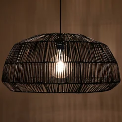 Lámpara colgante de mimbre 