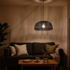 Lámpara colgante de mimbre 