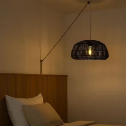 Lámpara colgante de mimbre 