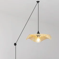 Lámpara colgante de mimbre con cable "ALINA"