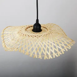 Lámpara colgante de mimbre con cable 
