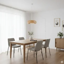 Lámpara colgante de mimbre 