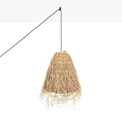 Lámpara colgante de mimbre 