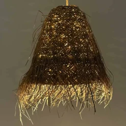 Lámpara colgante de mimbre 
