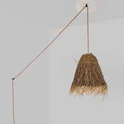 Lámpara colgante de mimbre 