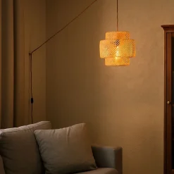 Lámpara colgante de mimbre