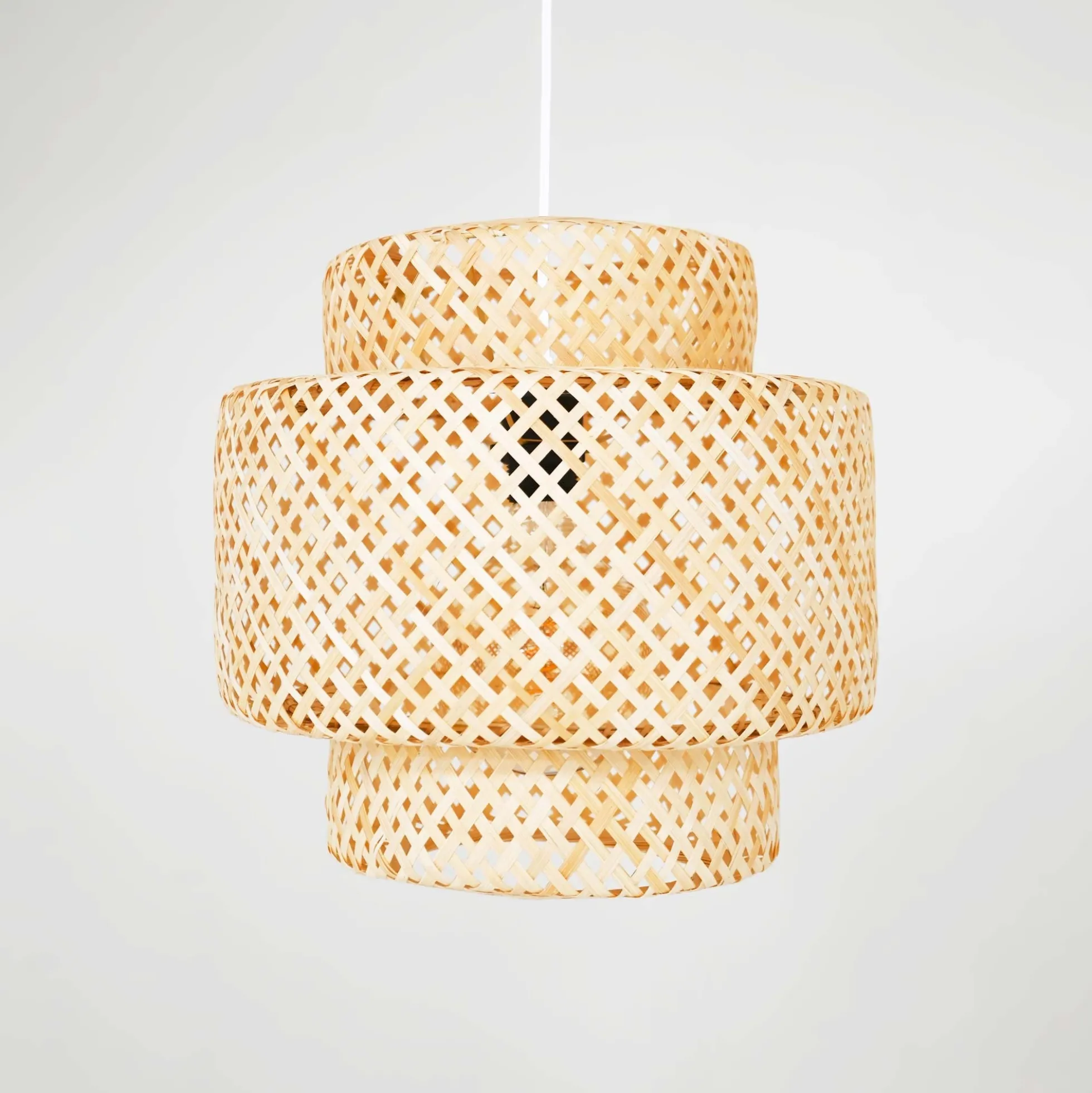 Lámpara colgante de mimbre "JENSEN" - Ø40cm - Con interruptor y enchufe - E27