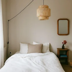 Lámpara colgante de mimbre