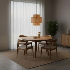 Lámpara colgante de mimbre
