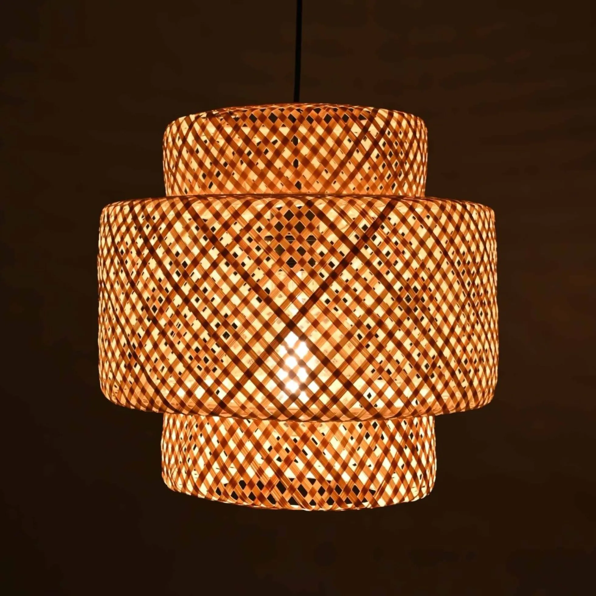 Lámpara colgante de mimbre "JENSEN" - Ø40cm - E27