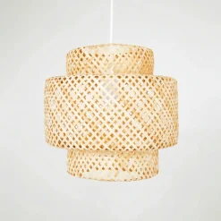 Lámpara colgante de mimbre