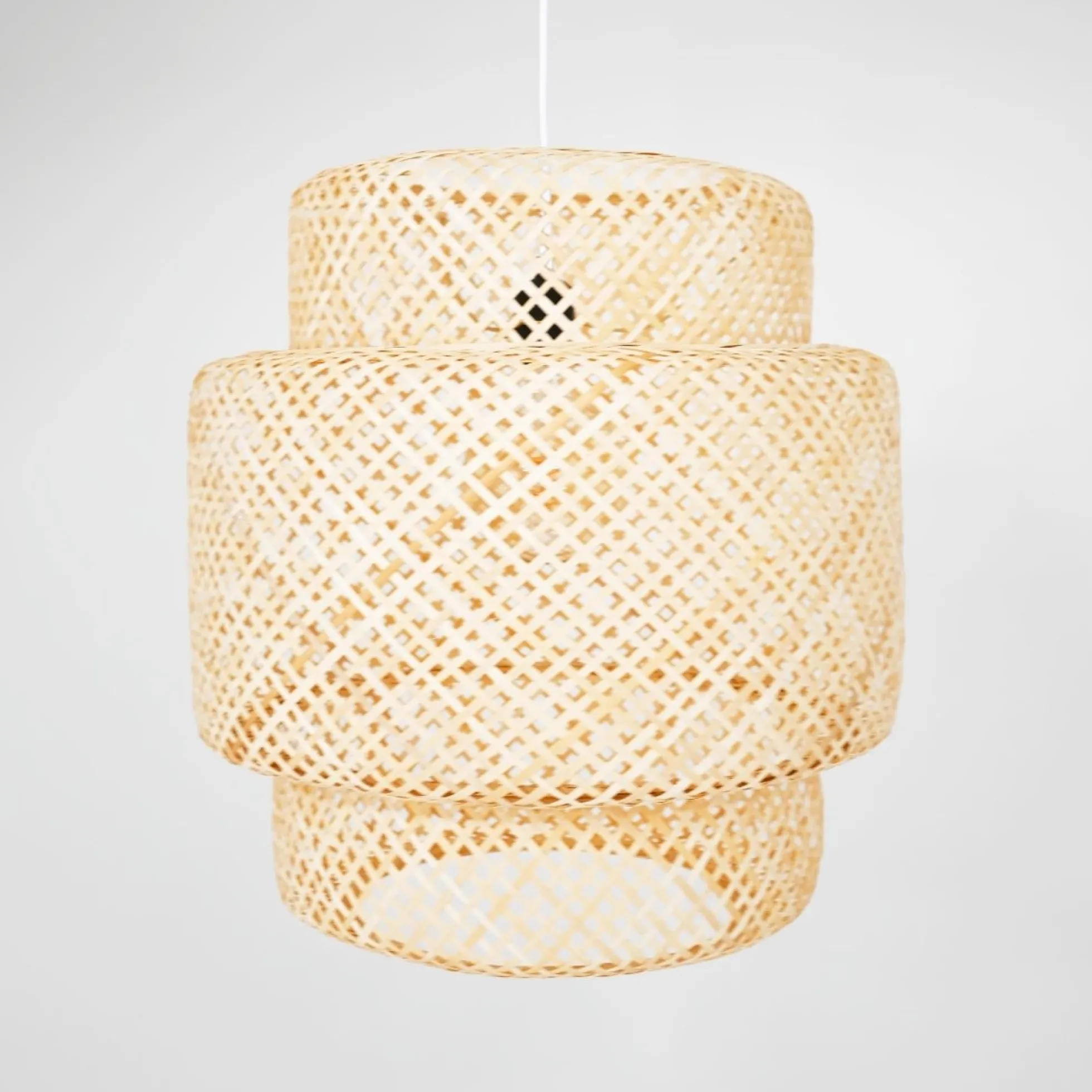 Lámpara colgante de mimbre "JENSEN" - Ø50cm - Con interruptor y enchufe - E27
