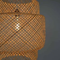 Lámpara colgante de mimbre