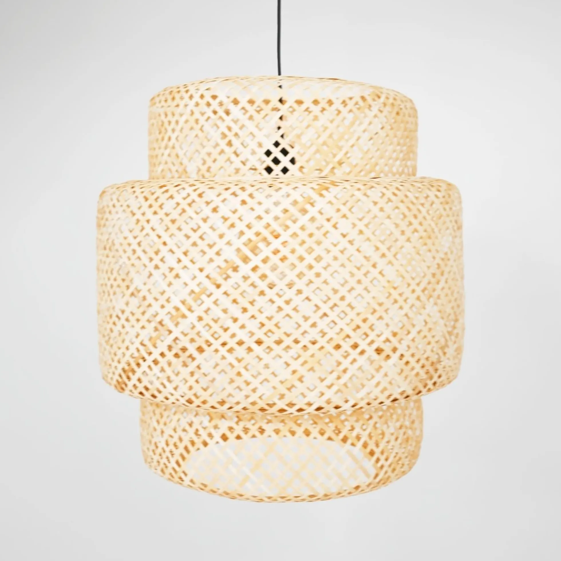 Lámpara colgante de mimbre "JENSEN" - Ø50cm - Con interruptor y enchufe - E27