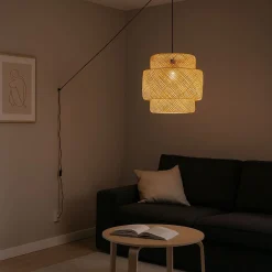 Lámpara colgante de mimbre