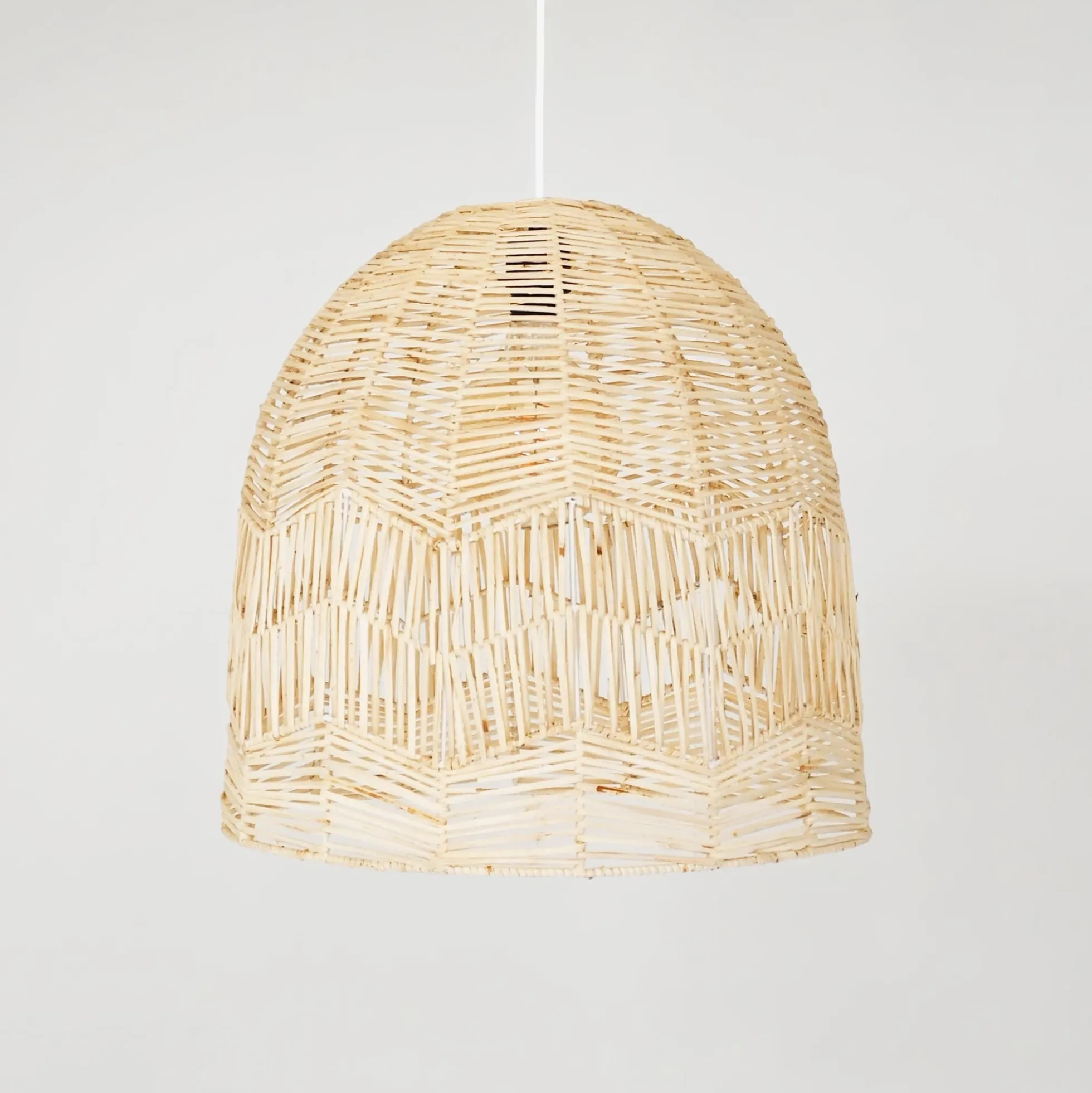 Lámpara colgante de mimbre "NORMA" - Ø45cm - Con interruptor y enchufe - E27