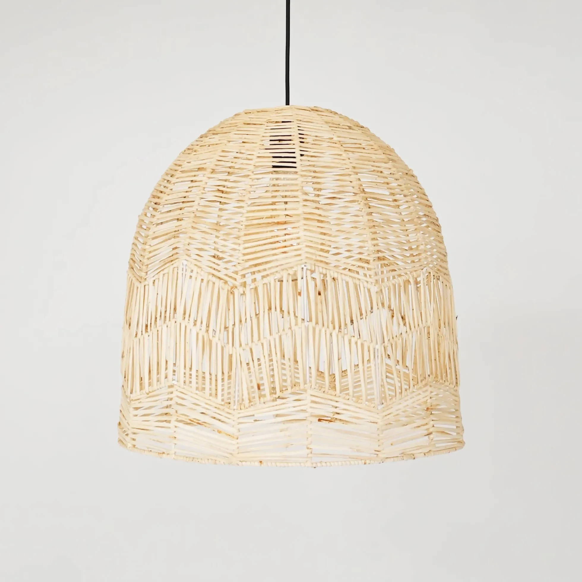 Lámpara colgante de mimbre "NORMA" - Ø45cm - Con interruptor y enchufe - E27