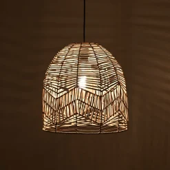 Lámpara colgante de mimbre