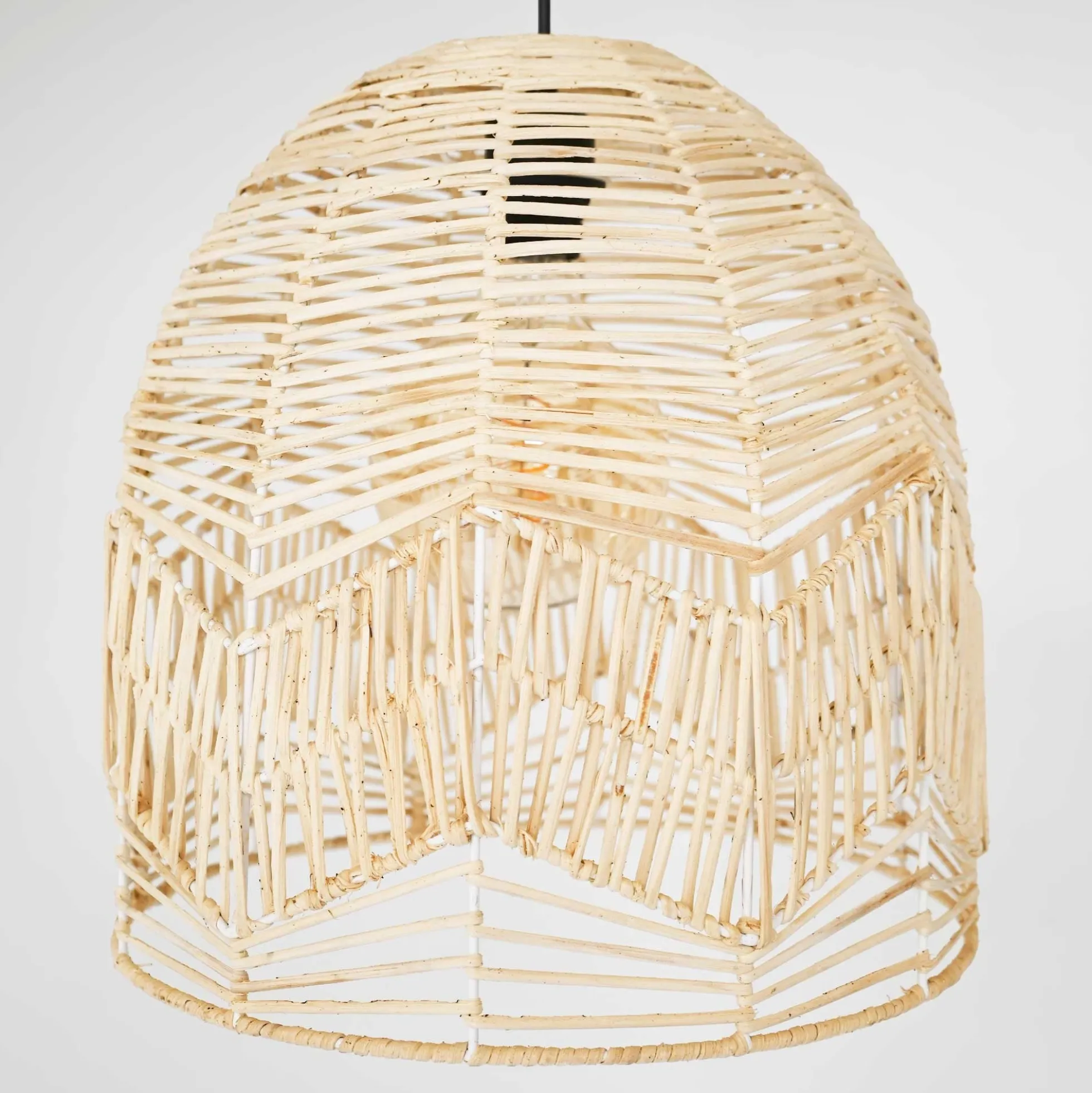 Lámpara colgante de mimbre "NORMA" - Ø35cm - Con interruptor y enchufe - E27