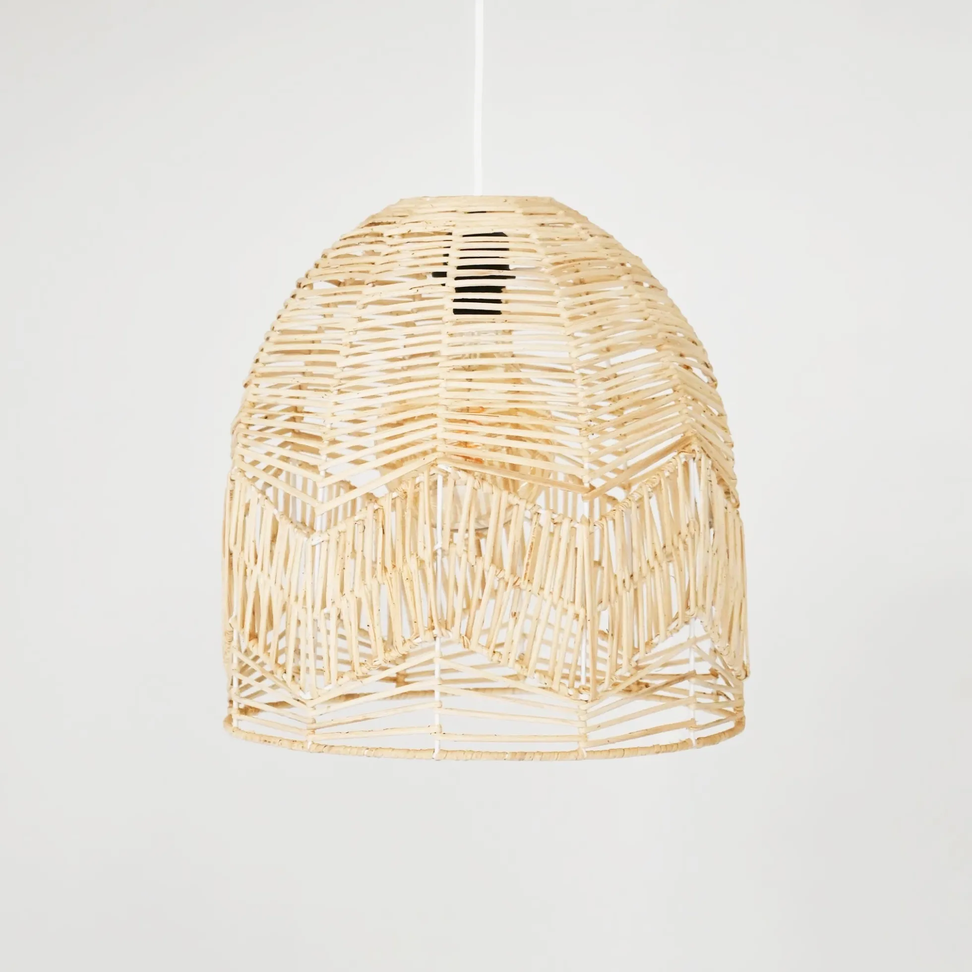 Lámpara colgante de mimbre "NORMA" - Ø35cm - Con interruptor y enchufe - E27