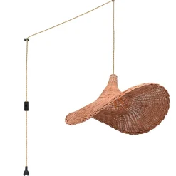 Lámpara colgante de mimbre