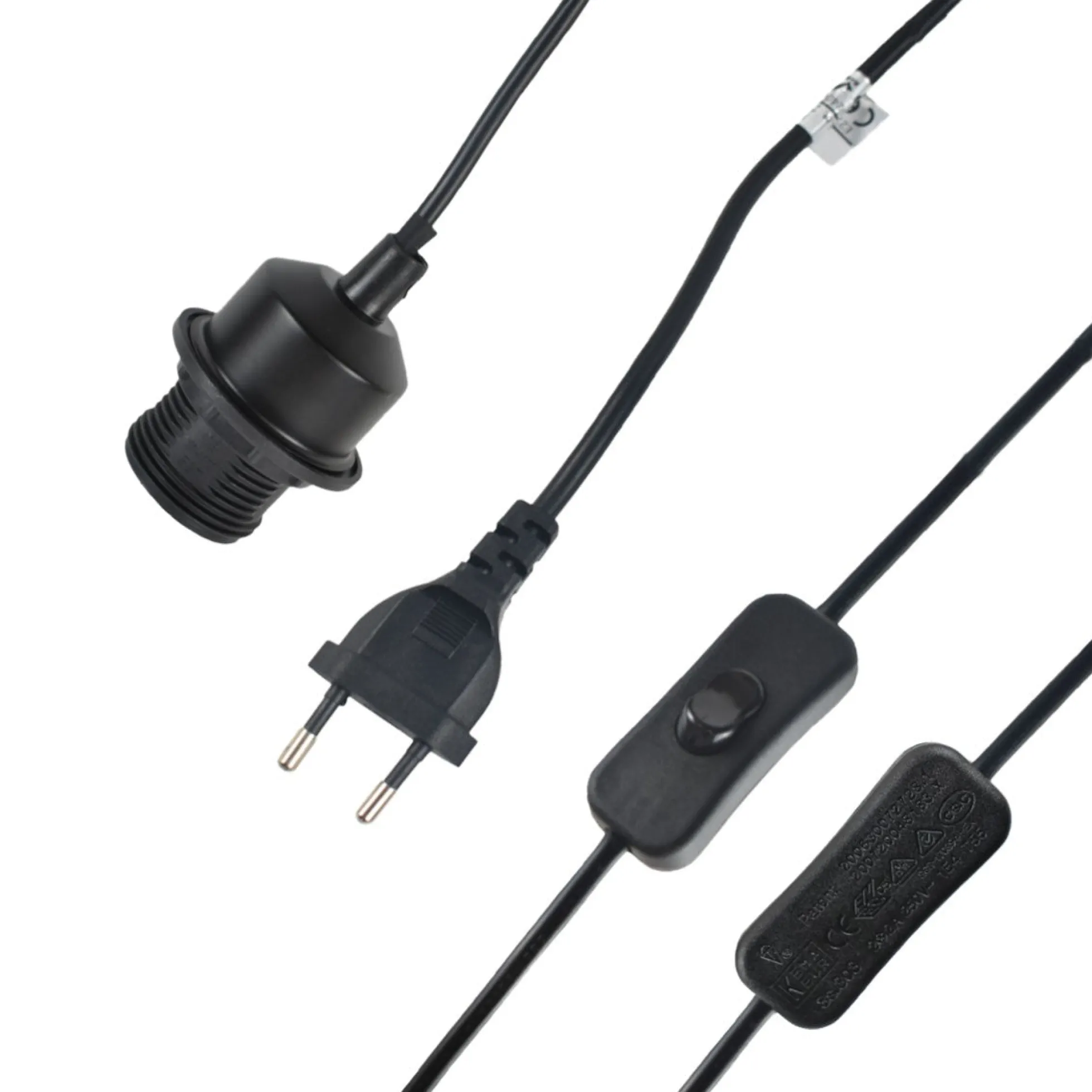 Lámpara colgante de mimbre "Tien" con interruptor y enchufe