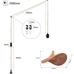 Lámpara colgante de mimbre