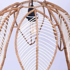 Lámpara colgante de ratán en forma de flor 