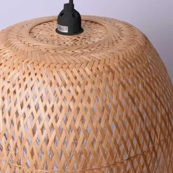 Lámpara colgante de ratán 